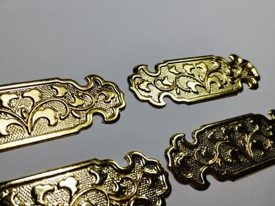 ★特注品★ 90ｍｍｘ4枚【金鍍金】 神輿、祭り、ミニ山車、キザハシ金具