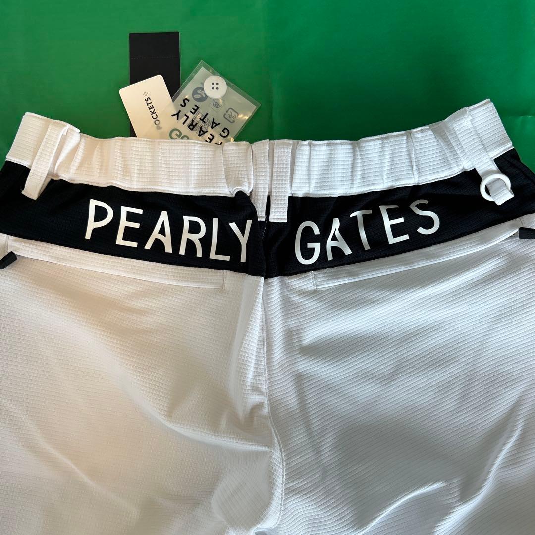 PEARLY GATES ブロッククロス　ノータックパンツ ホワイト　サイズ4