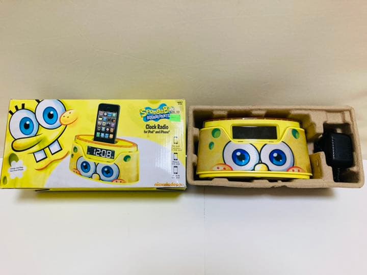レア　コレクター必見　スポンジボブ　Radio&Clock 箱付き