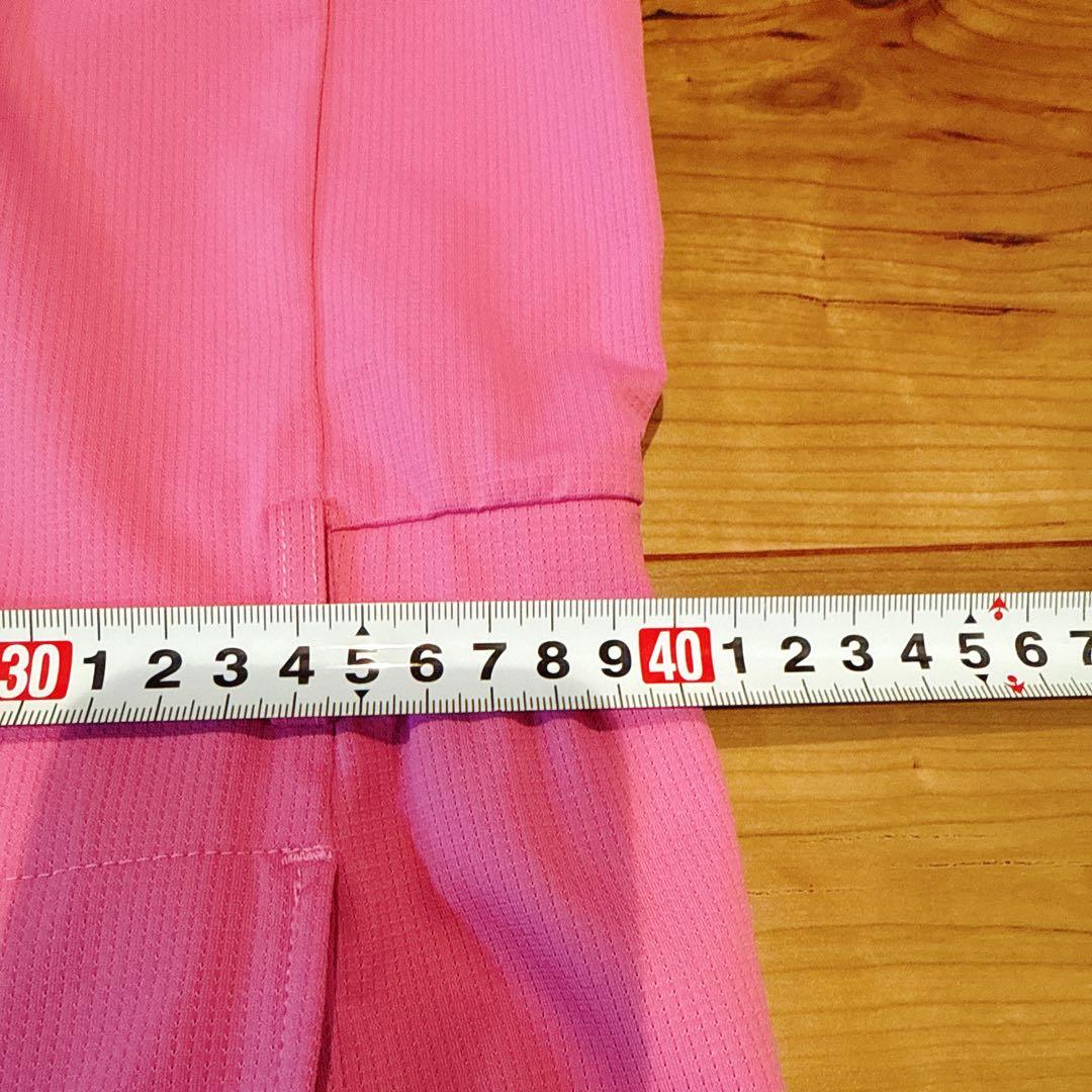 ピンク フリル付き ポロワンピース