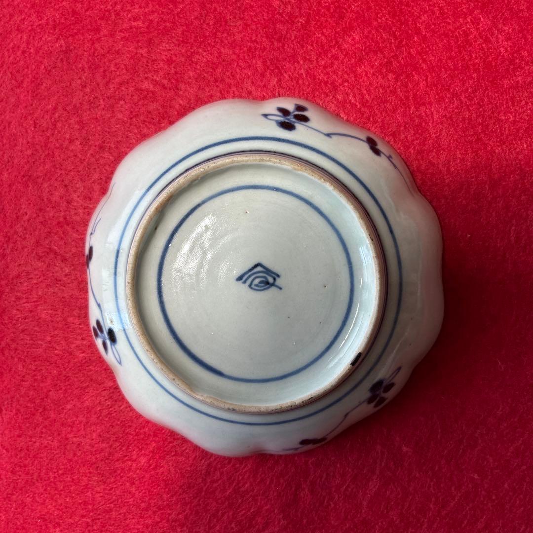 古伊万里　色絵　茄子文　小皿　5枚組