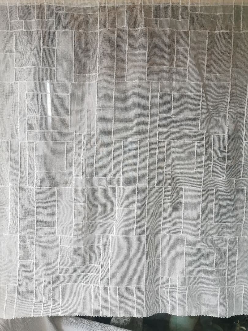 アンティーク ノッティンガムマドラスレース カーテンパネル 四角❐長方形モチーフ