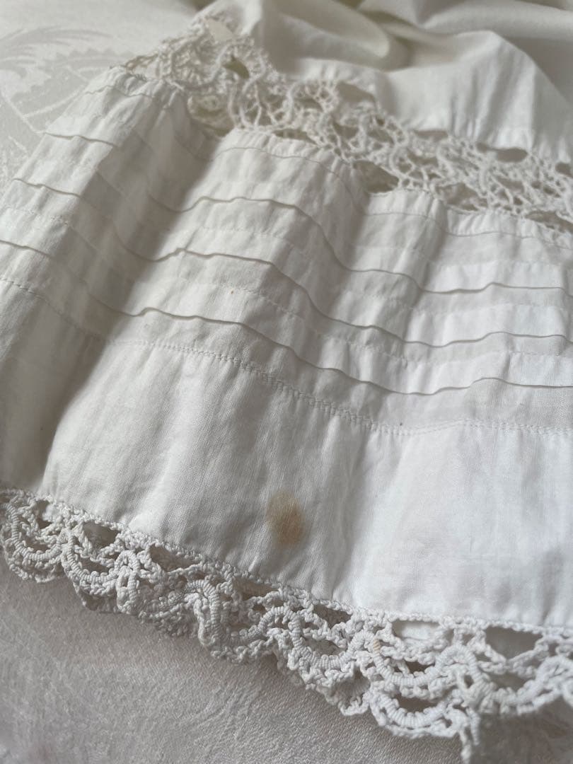 ˚✧₊⁎ 手編みレースのアンティークベビードレス⁎⁺˳✧༚ フランスアンティーク