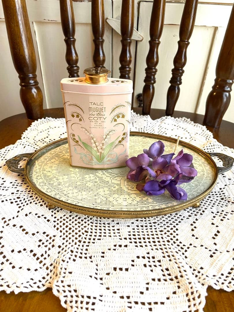 ♡ 美品　アンティーク　COTY 鈴蘭　タルク缶　パウダー缶　パヒュームボトル