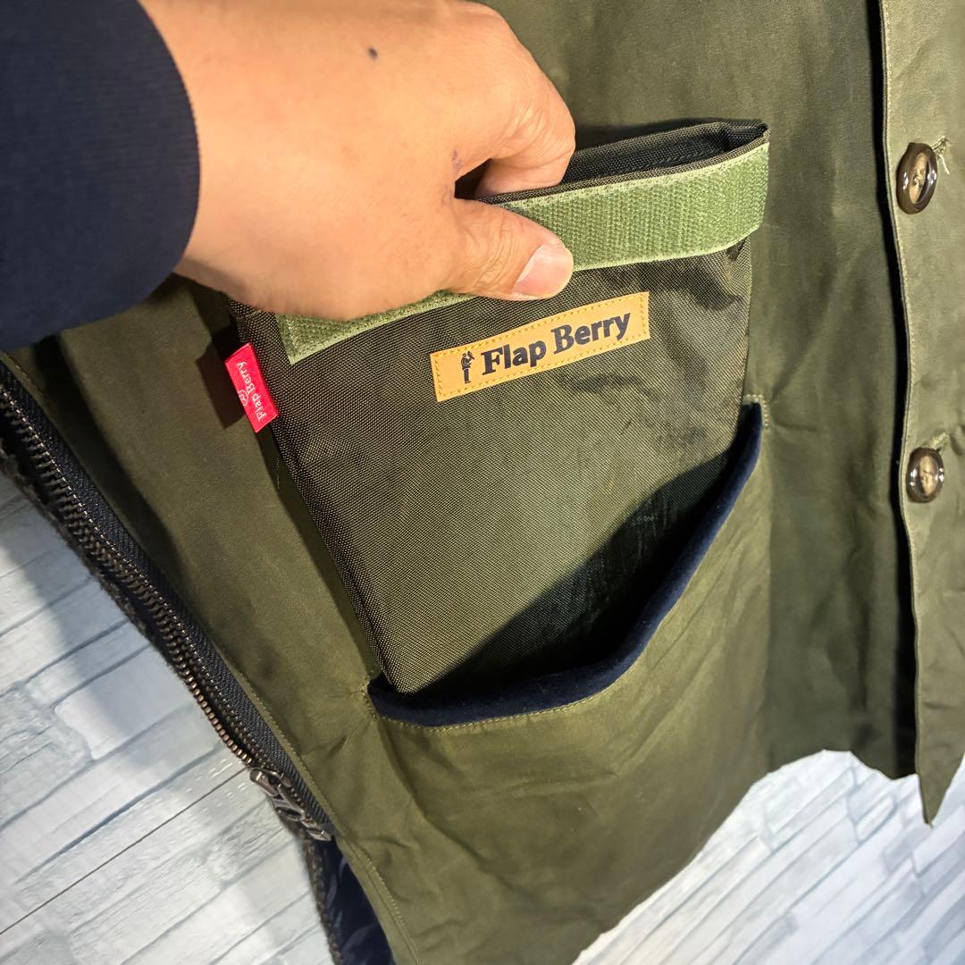 【ヴィンテージ】フラップベリーハンティングベストXL レザー多機能ポケット