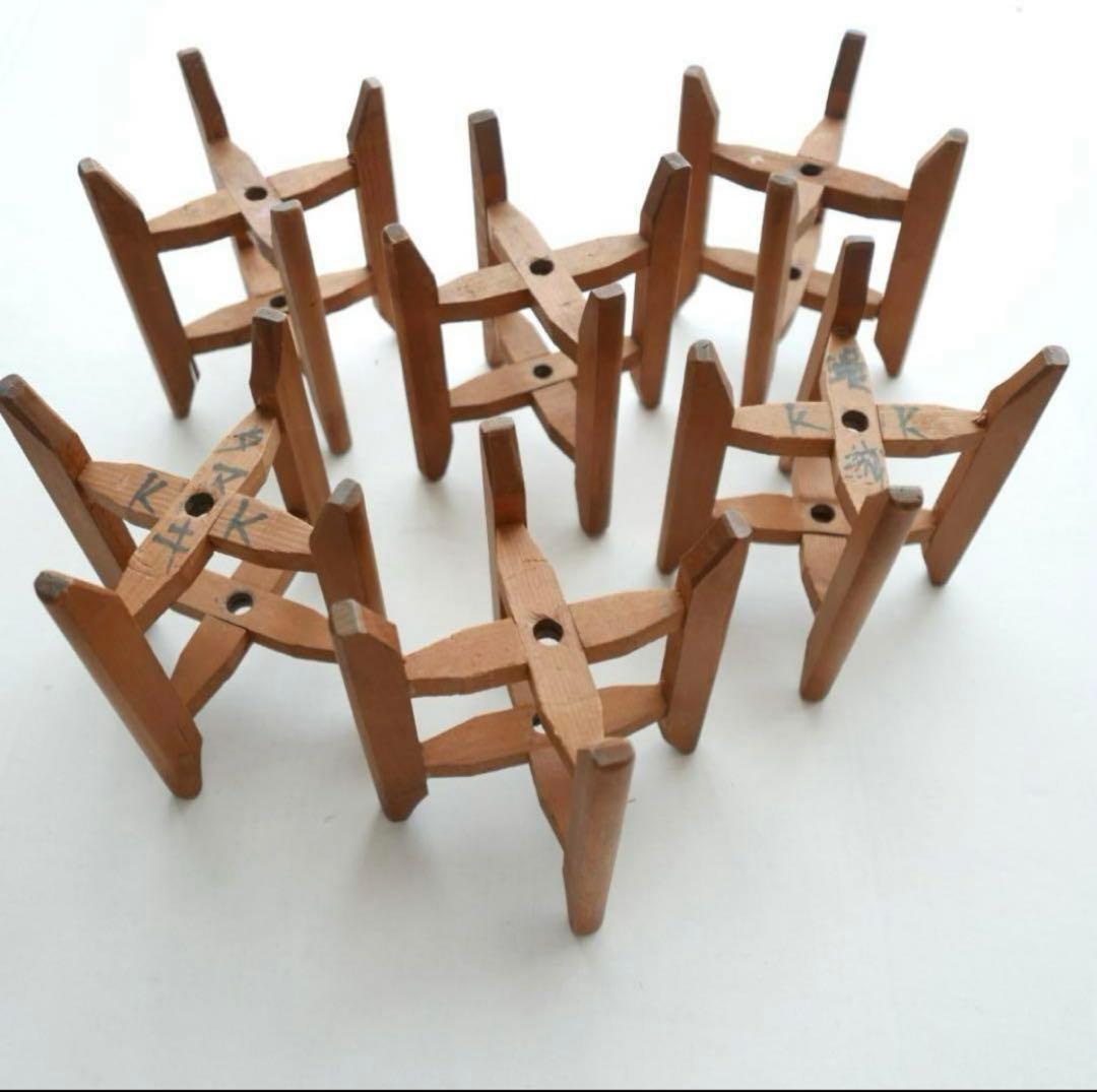 木製糸巻き☆6個セット☆釘なし☆無垢材☆ヴィンテージ☆古民具☆機織りの木枠