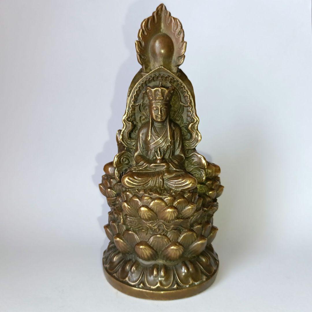 三面仏　真鍮　仏像　釈迦如来像　菩薩像　三蔵法師　大仏様　縁起物　神仏　置物