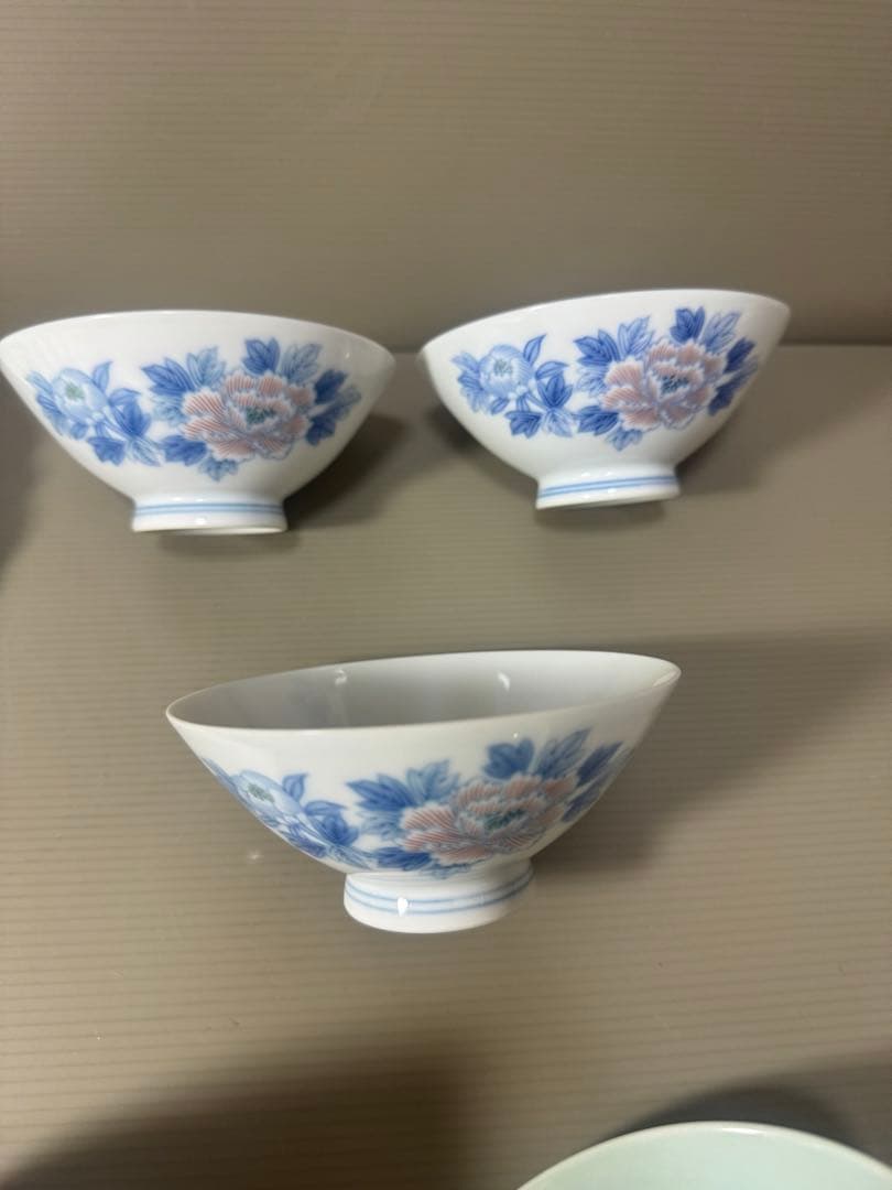 2082 深川製磁　まとめ売り　皿2客　碗4客　湯呑1客