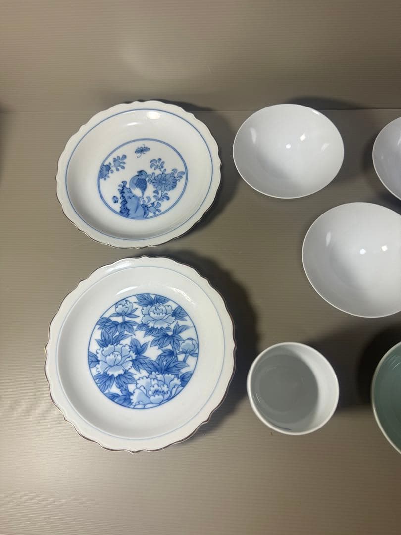 2082 深川製磁　まとめ売り　皿2客　碗4客　湯呑1客