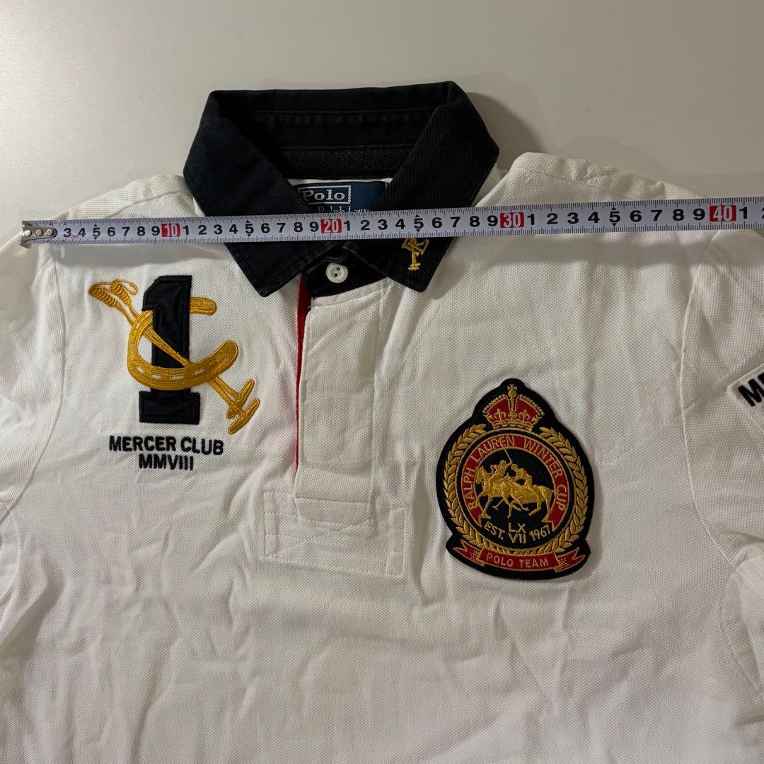 黒白POLO ポロ Ralph Lauren ラルフローレン 長袖ラガーシャツM