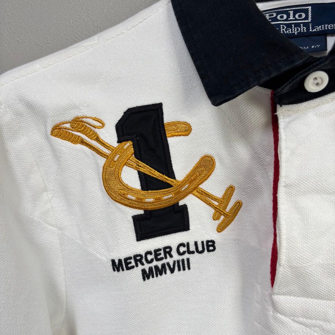 黒白POLO ポロ Ralph Lauren ラルフローレン 長袖ラガーシャツM