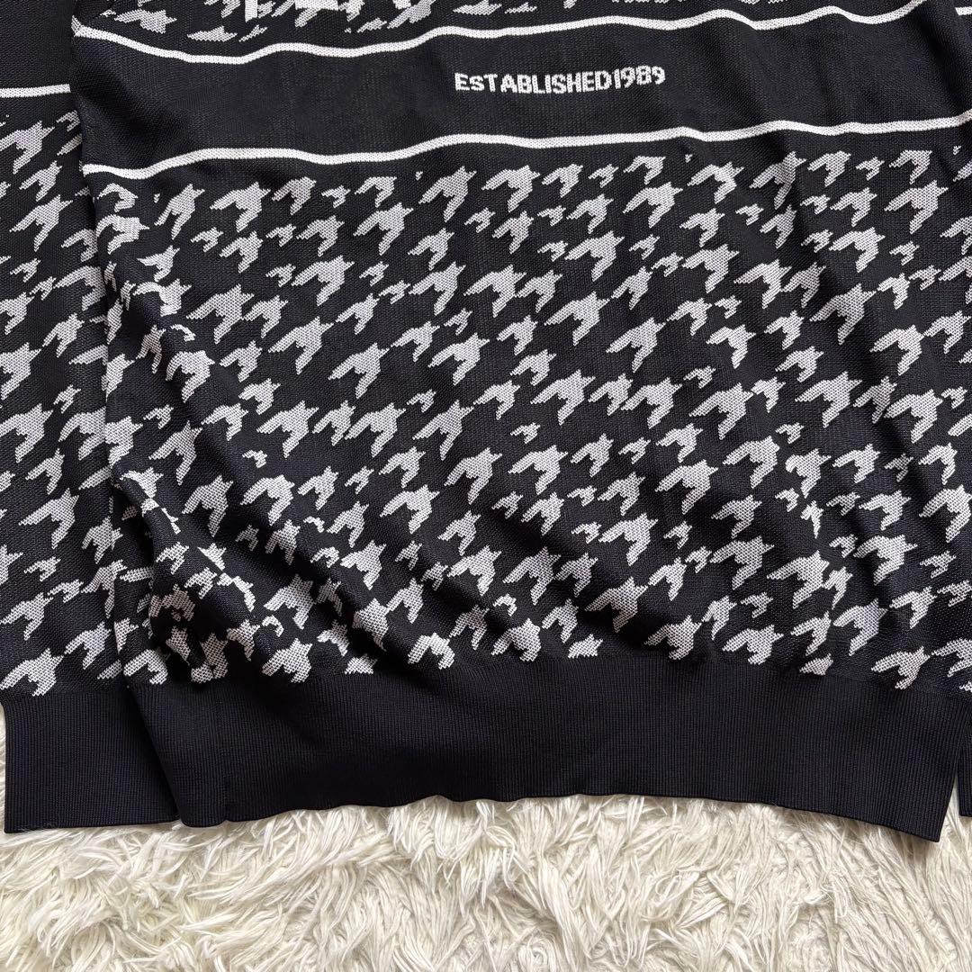 極美品　パーリーゲイツ　XL 光栓ポリエステル フルジップジャケット 千鳥柄