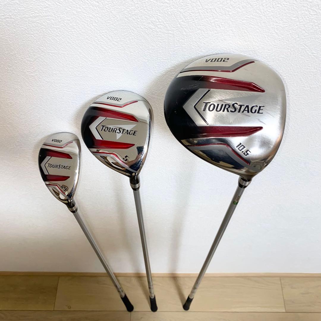 お得☆TOURSTAGEゴルフクラブ フルセット☆メンズ初心者キャディバッグ付S