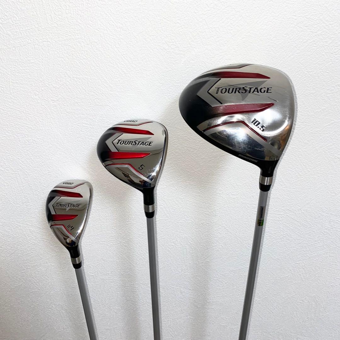 お得☆TOURSTAGEゴルフクラブ フルセット☆メンズ初心者キャディバッグ付S