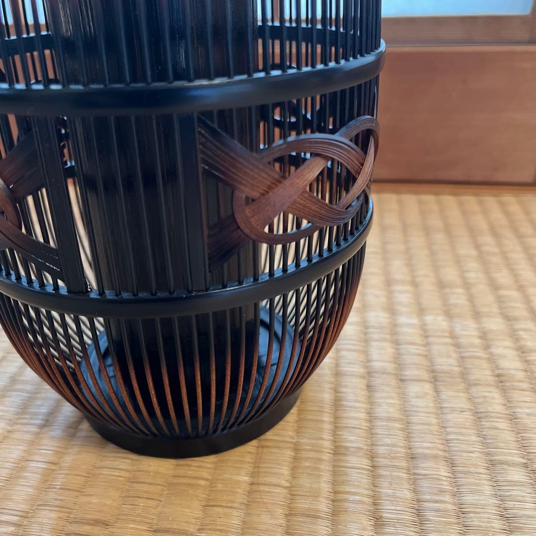 新品 花瓶 花器 【駿河竹千筋細工 伝統工芸】 竹製 茶道具 豪華編み込み模様