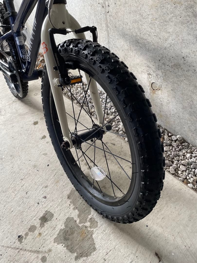 【価格交渉OK!】ヨツバサイクル 18インチ ネイビー ホワイト 子供用自転車