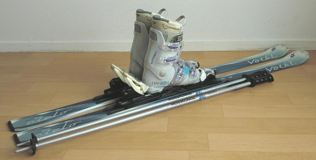 ■■送料無料■VOLKL■女性用スキーフルセット■板148靴24.5■メンテ付■
