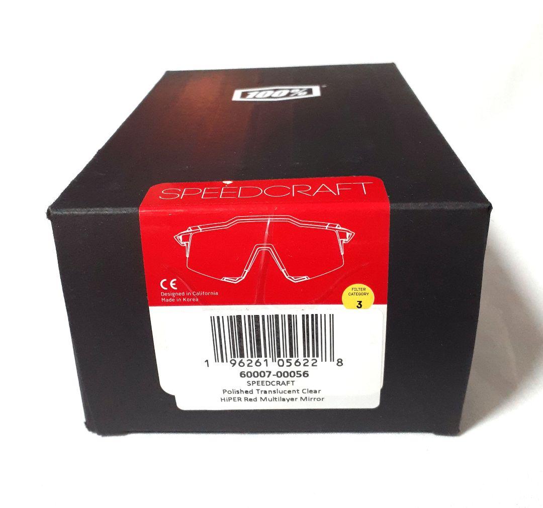 100% Speedcraft クリア レッド ワンハンドレッド サングラス