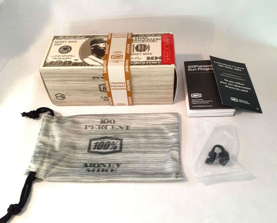 100% Speedcraft クリア レッド ワンハンドレッド サングラス