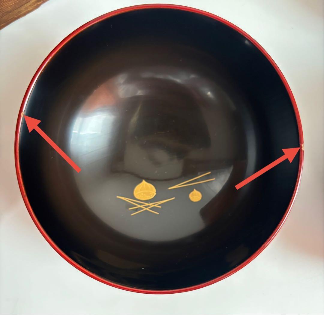 時代漆器　京都　蒔絵師　長野横笛　吸物椀　絵替　9客　共箱