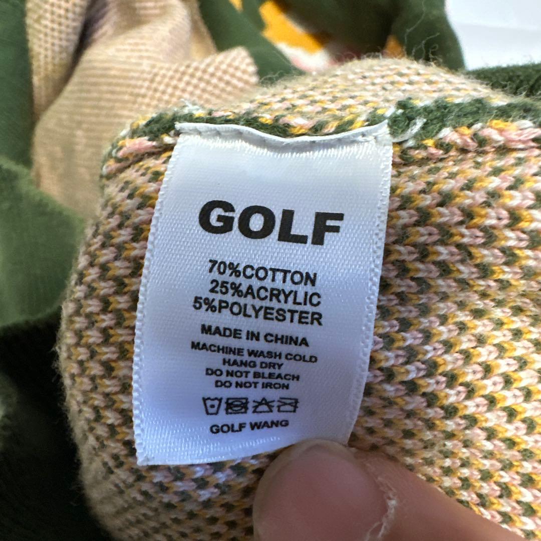 希少美品GOLFWANGゴルフワンセーター サイズM オリーブピンク