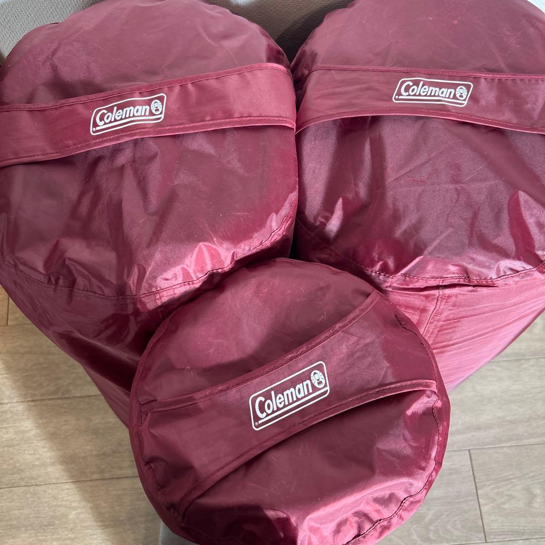 Coleman スリーピングマット収納バッグ 3個セット　2人用×2＋1人用