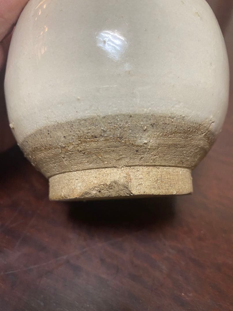 中国古美術　宋時代　古陶磁器　磁州窯　白釉　壺