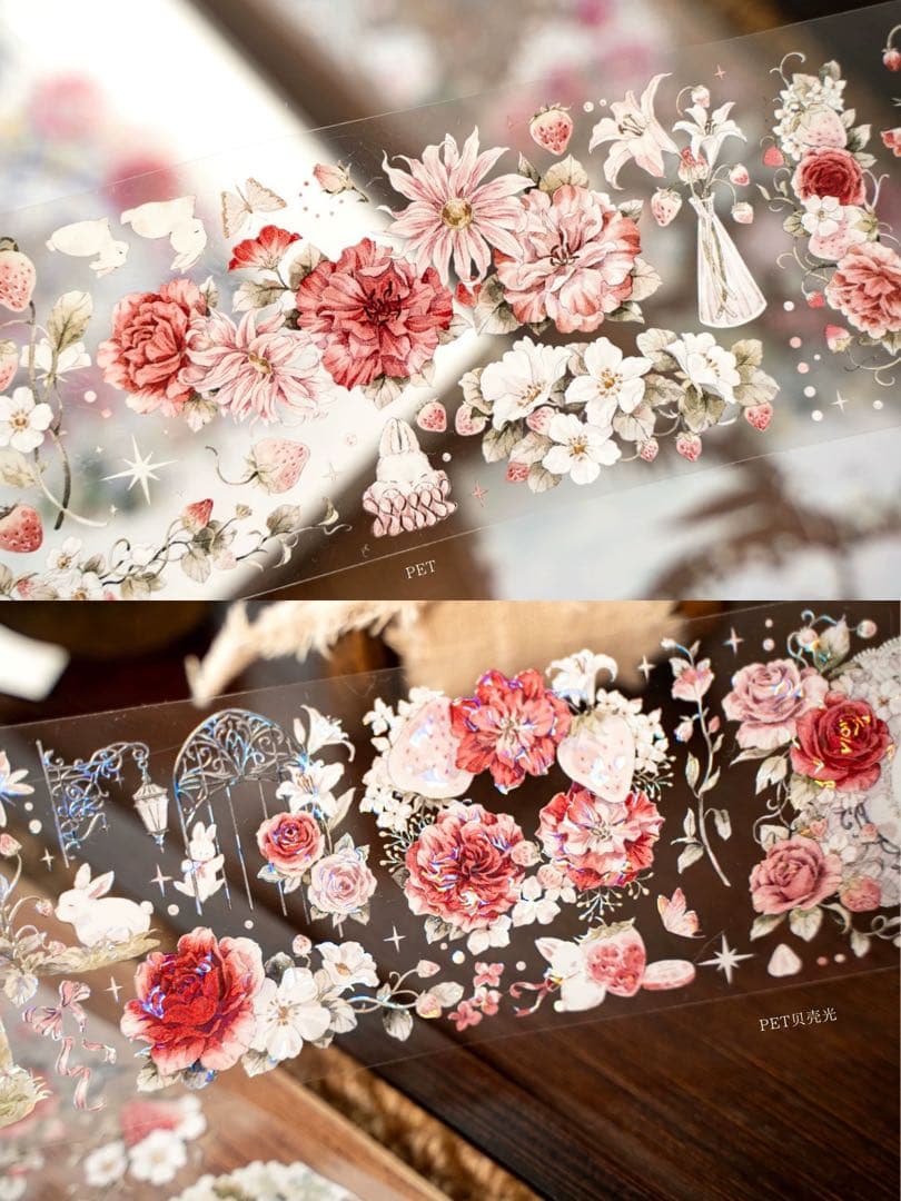 Hoshi奶芙《林莓花眠》海外マスキングテープ　マステ 【2676】