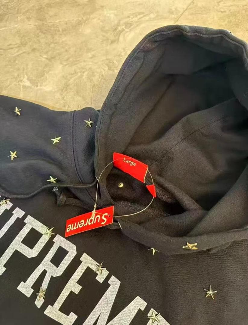 アイドル Supreme Stars Studded Hooded Sweatshirt
