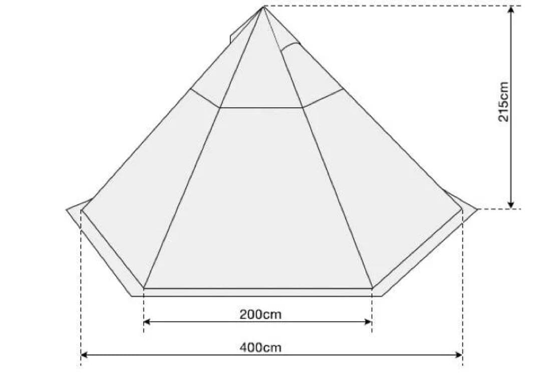 フィールドドア ワンポールテントTC/400 2-4人用 グラウンドシート付き