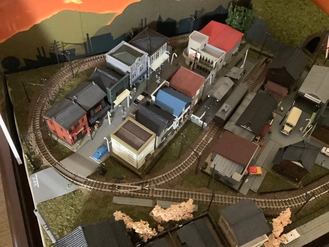 昭和の「鉄道模型」を作る　完成品　ジオラマのみ　アクリルケース付き