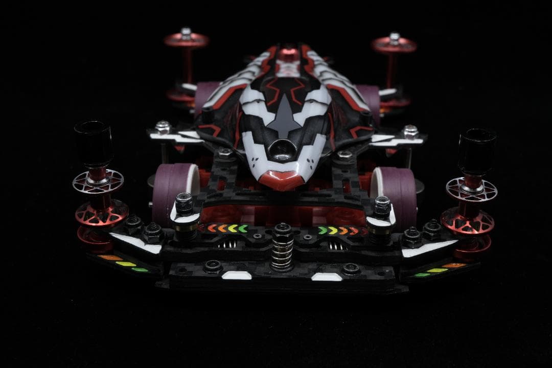 ミニ四駆 MSフレキ 完成品　Type-F x デュアルリッジ　赤機甲