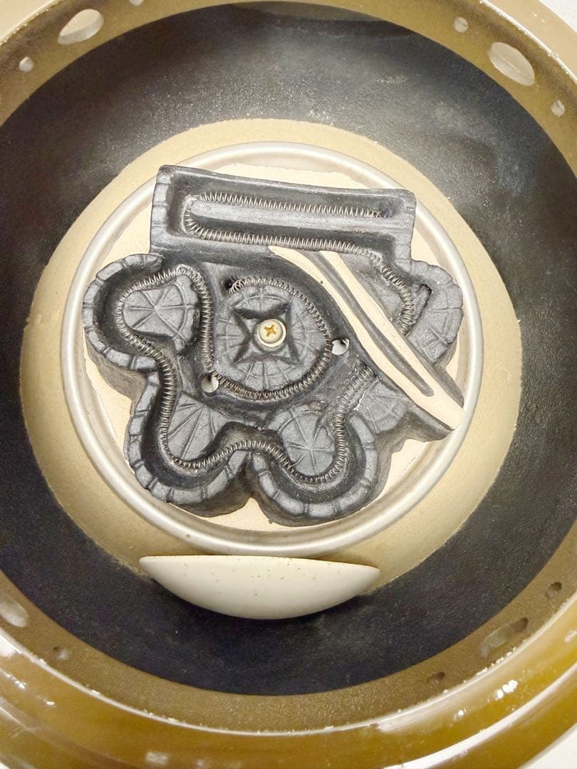 美品 野々田合金製 朝鮮風炉型電熱器 コントローラー式 風炉釜 前瓦