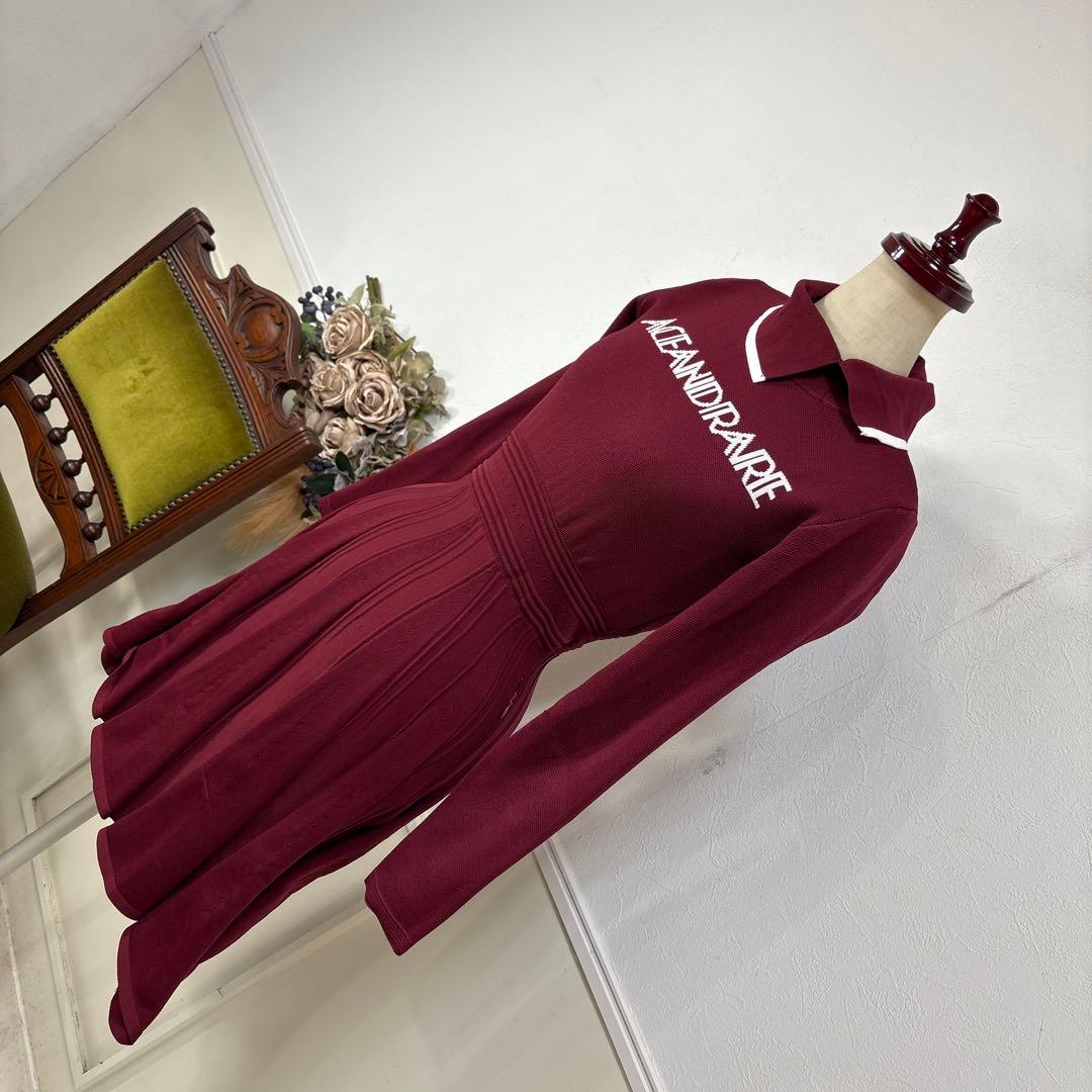 45美品　ACEANDRARE エアリーニット　プリーツワンピース　フィラ