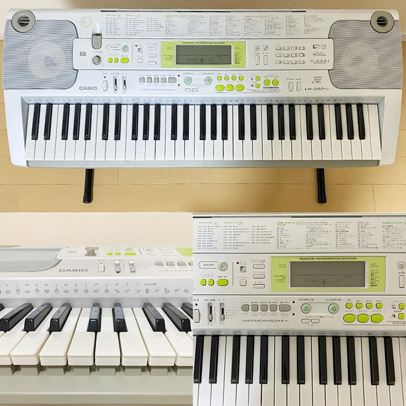 【美品】CASIO 光ナビゲーション キーボード LK-202TV スタンド付き