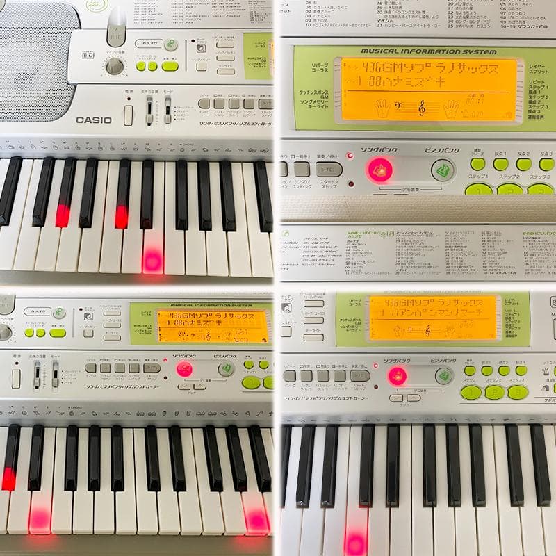 【美品】CASIO 光ナビゲーション キーボード LK-202TV スタンド付き