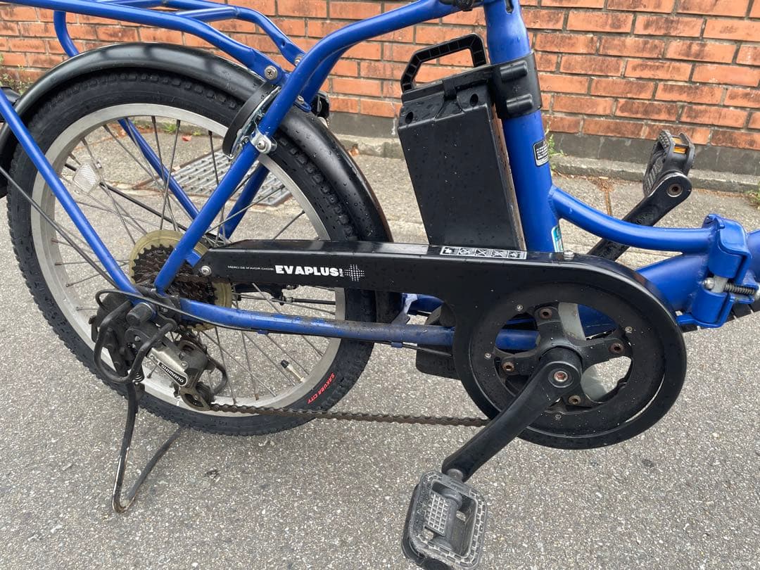 電動アシスト自転車 青色 折りたたみ式