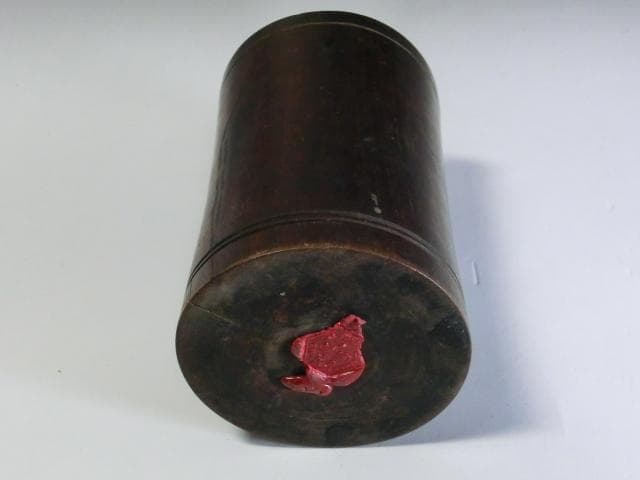 筆立■古い竹制筆筒 中国古玩 崟定京2 古竹 書道道具 時代物 骨董品 上物■