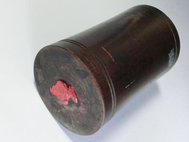 筆立■古い竹制筆筒 中国古玩 崟定京2 古竹 書道道具 時代物 骨董品 上物■