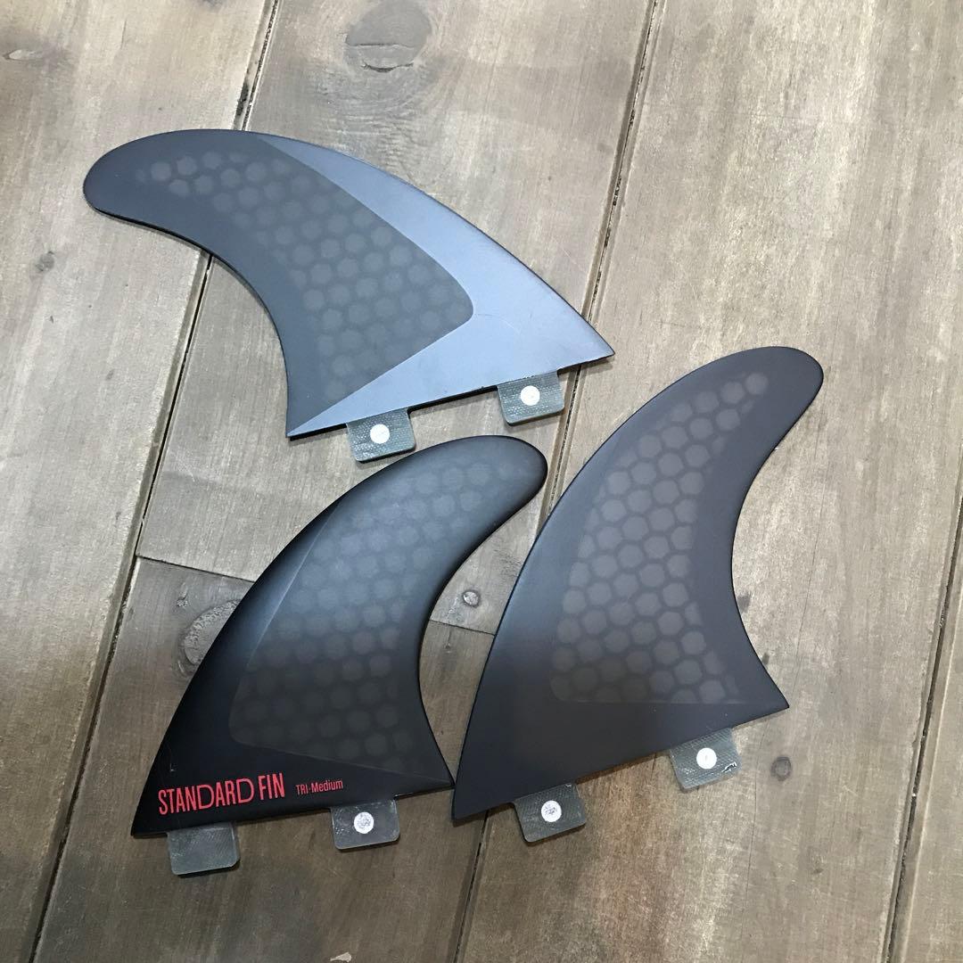 TLS ツールス　サーフィン　フィンSTANDARD FIN 3枚セット 黒/赤