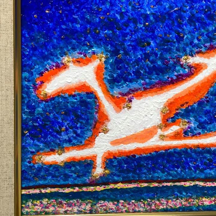 「夜空のファルコン」原画 本物 一点物 額付き 絵画 masa