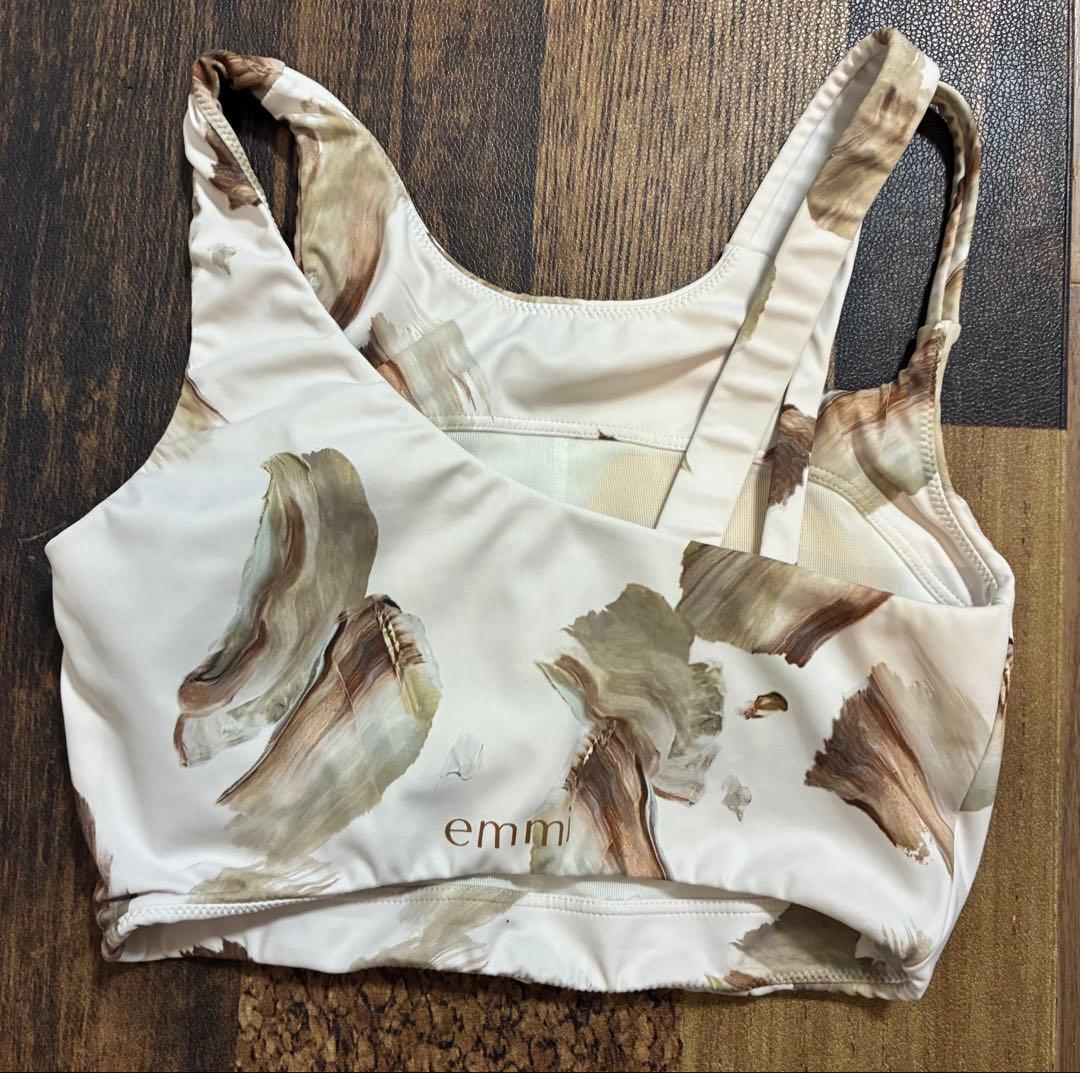 【新品同】emmi yoga　ヨガウェア　マーブルアート柄　アイボリー　水陸両用