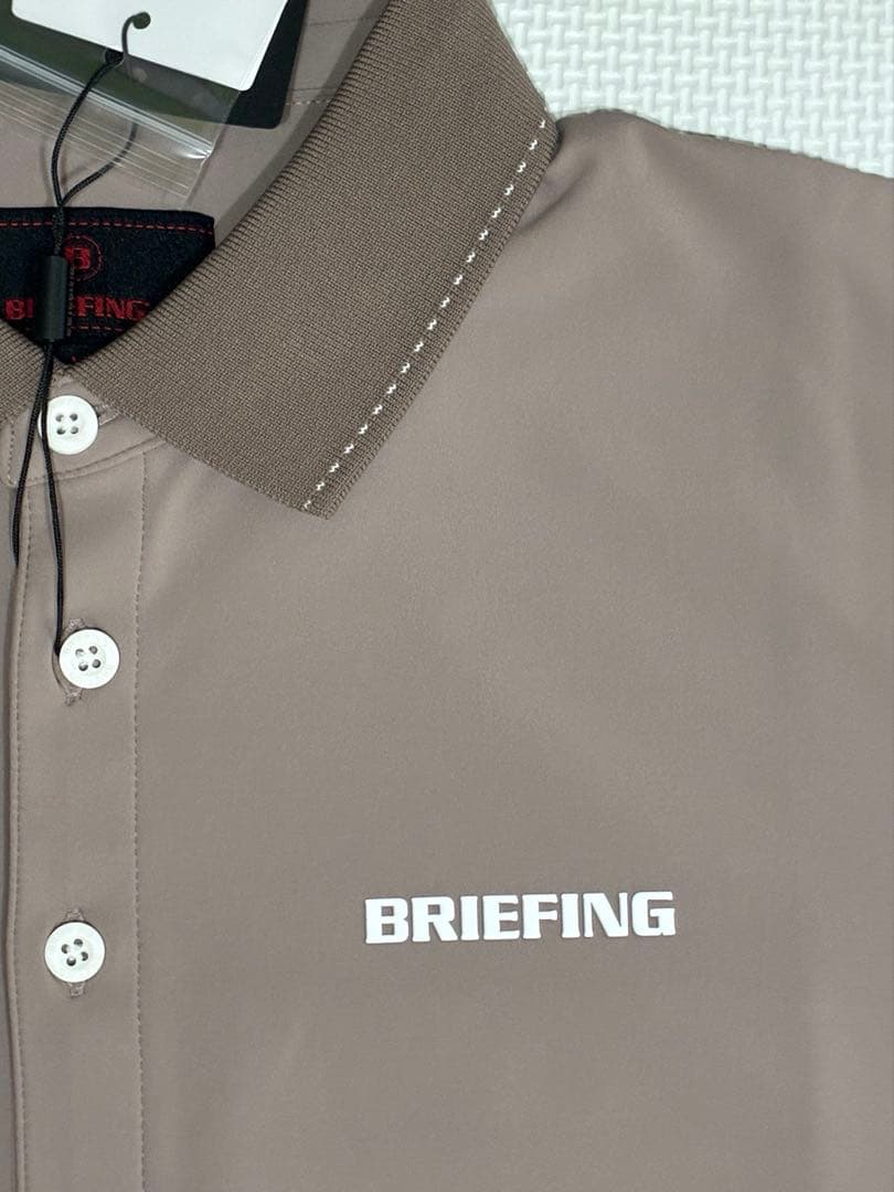 BRIEFING BACK LOGO LINE POLO（GRAYGE／ M）