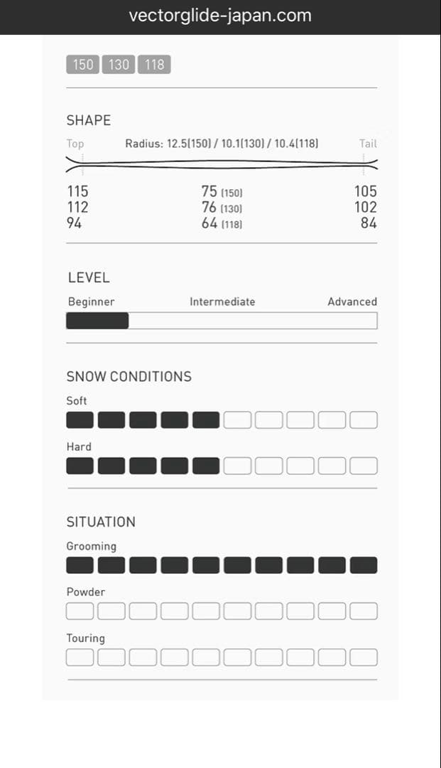 ベクターグライド ナノ vectorglide nano テレマーク 150cm