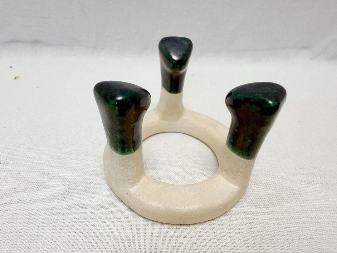 未使用 茶道具 和楽造 六種蓋置 三葉 五徳 栄螺 三人形 一閑人 蟹 共箱