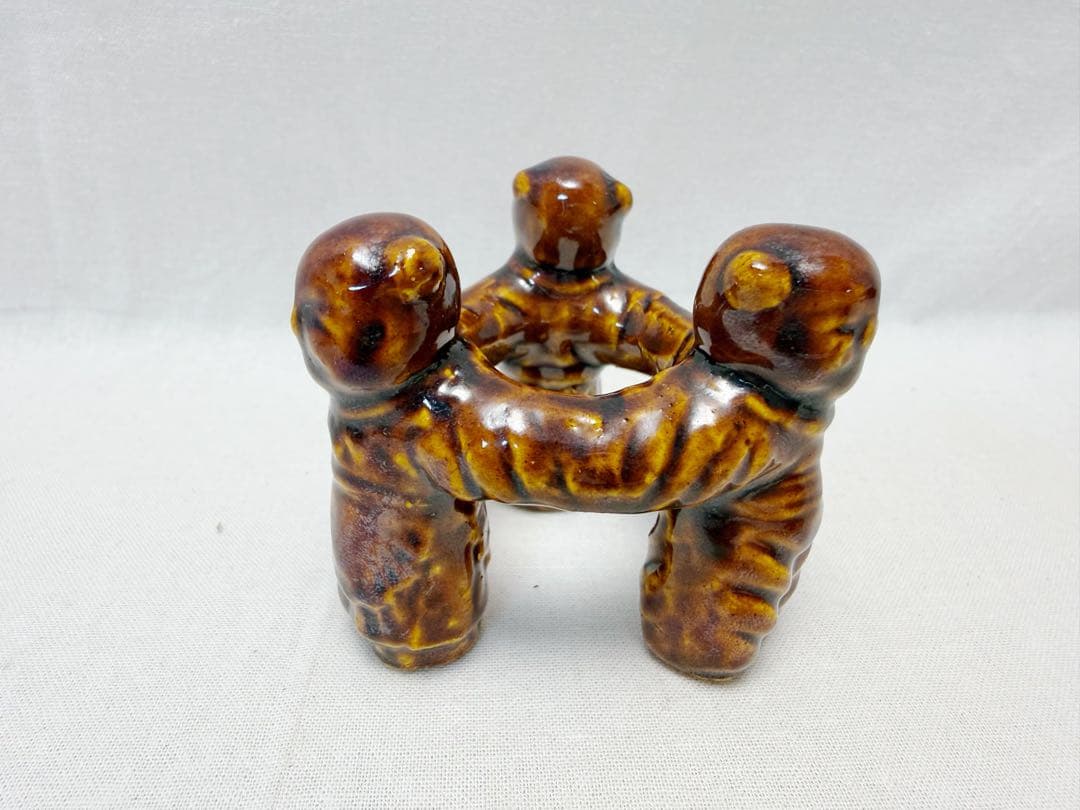 未使用 茶道具 和楽造 六種蓋置 三葉 五徳 栄螺 三人形 一閑人 蟹 共箱