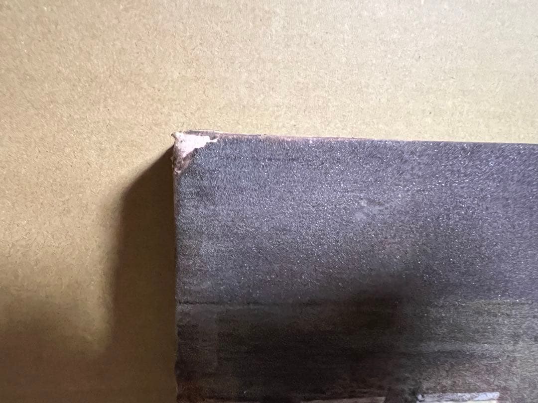 日本画　日本家屋　たぬき　動物　狸　岩絵具　B1サイズ　パネル