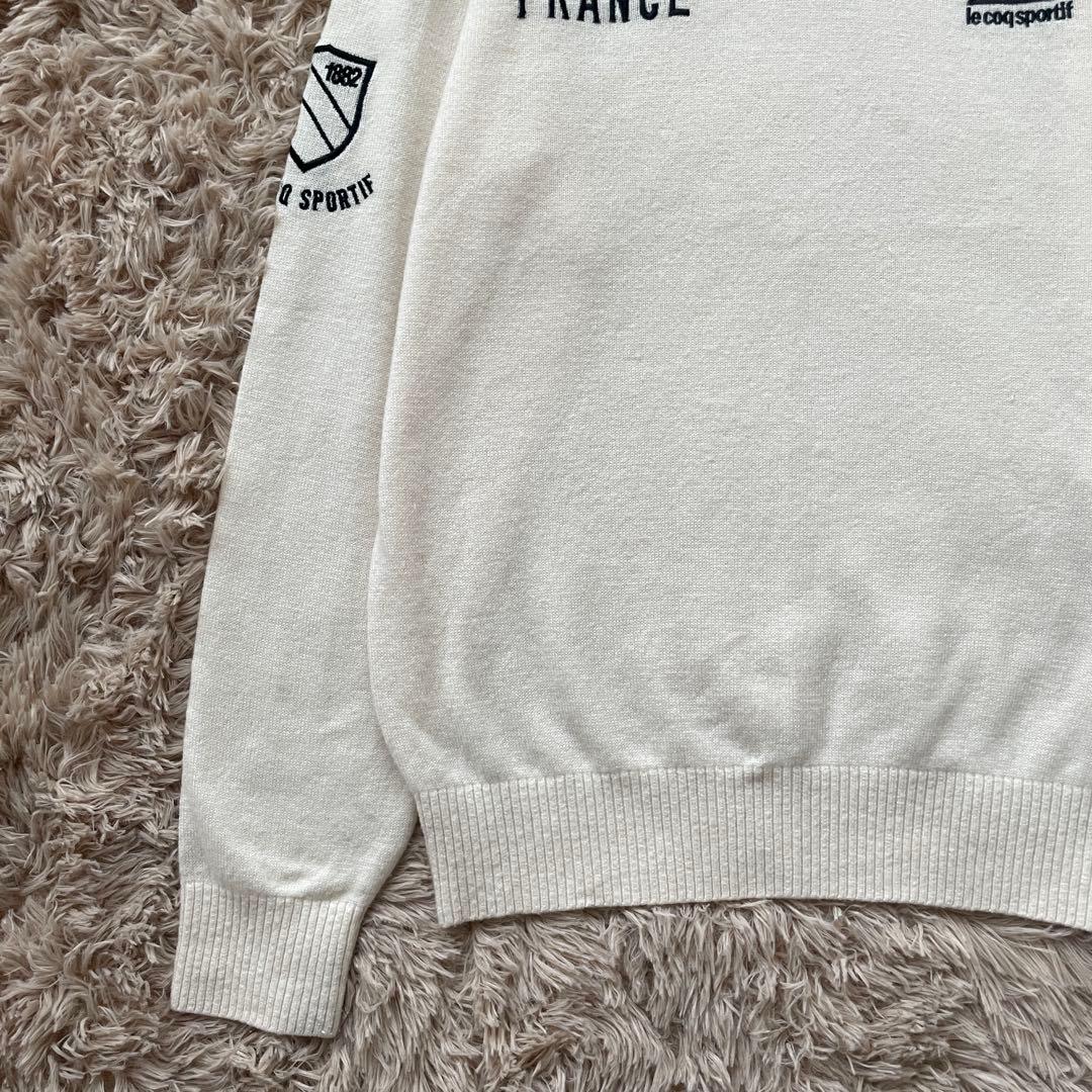 le coq sportif カシミヤ100% 刺繍　長袖　ニット　セーター