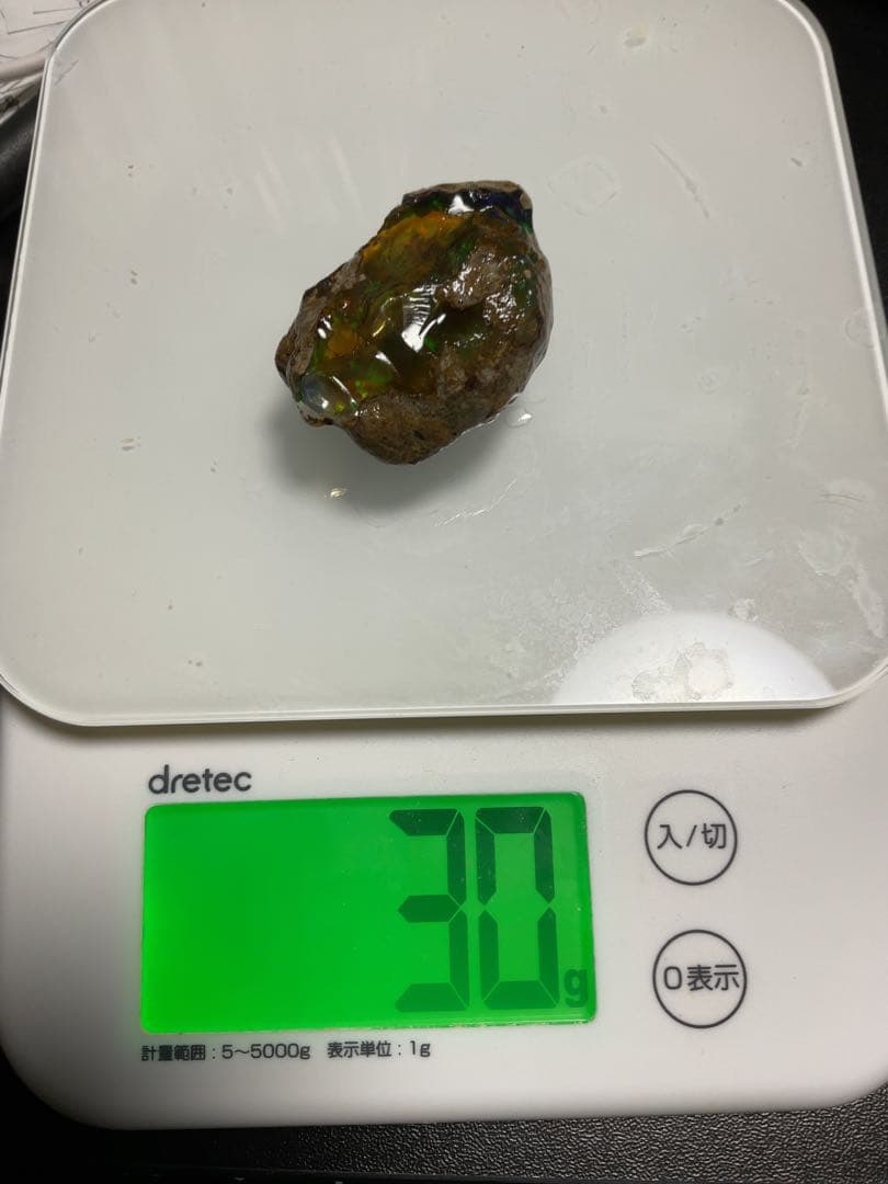 【150CT】エチオピア　オパール　原石　緑　オレンジ