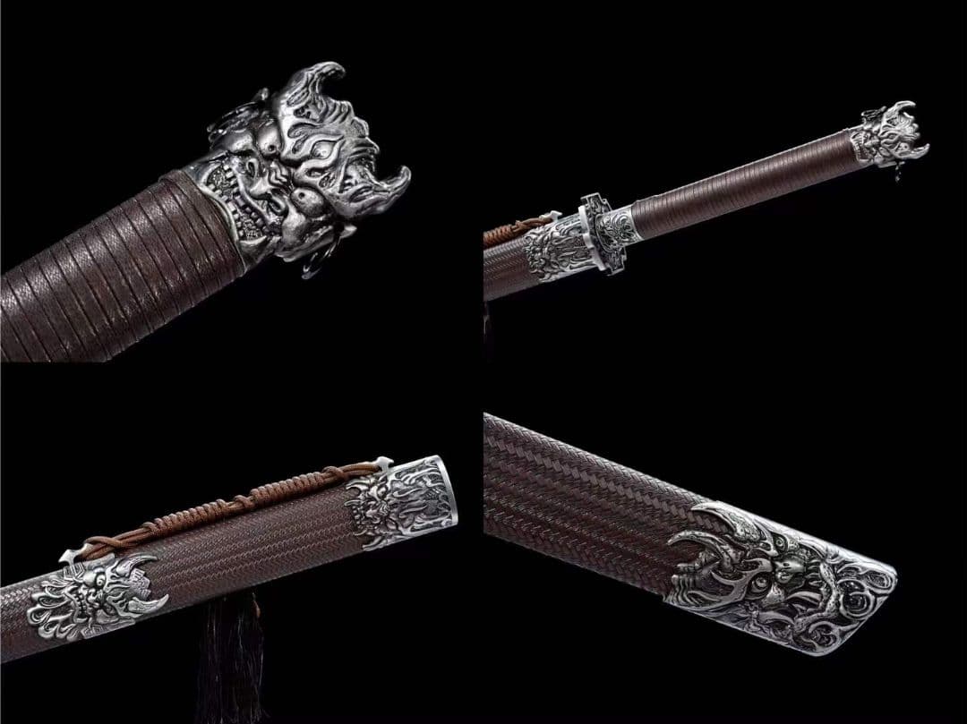 【閻魔唐横刀】 古兵器 武具　刀装具　日本刀　模造刀 居合刀 長尺